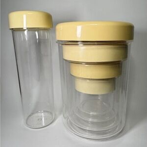 1979 André Morin for IPL Collection, Space Age Clear Plastic Canisters x5